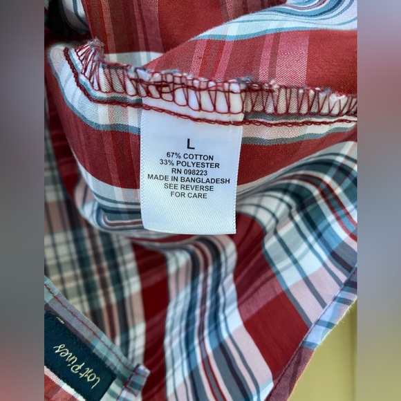 Magellan Outdoors Men's Fish Gear Classic Fit Cotton Blend Madras Vented Size L - Picture 12 of 12